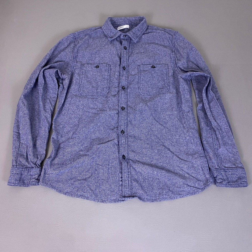 Sonoma Flannel Button Down Shirt Men's Size Large‎ Blue Heathered Cotton